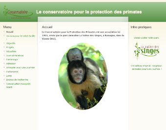 Screenshot du site conservatoire-primates.com